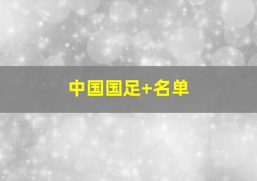 中国国足 名单